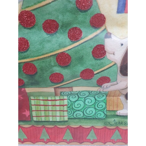 Christmas Tree Shops Bear Dog Christmas Tree Gift Bag 12" x 7" x 15" - Picture 3 of 8